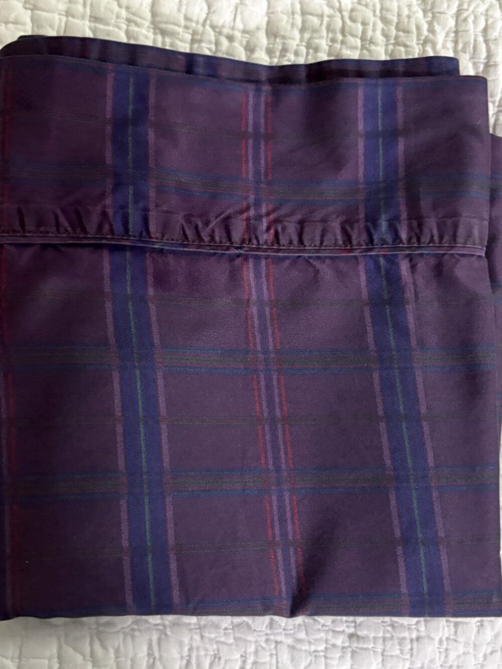 Ralph Lauren Rutherford Park Brittany Queen Purple Plaid Flat Sheet